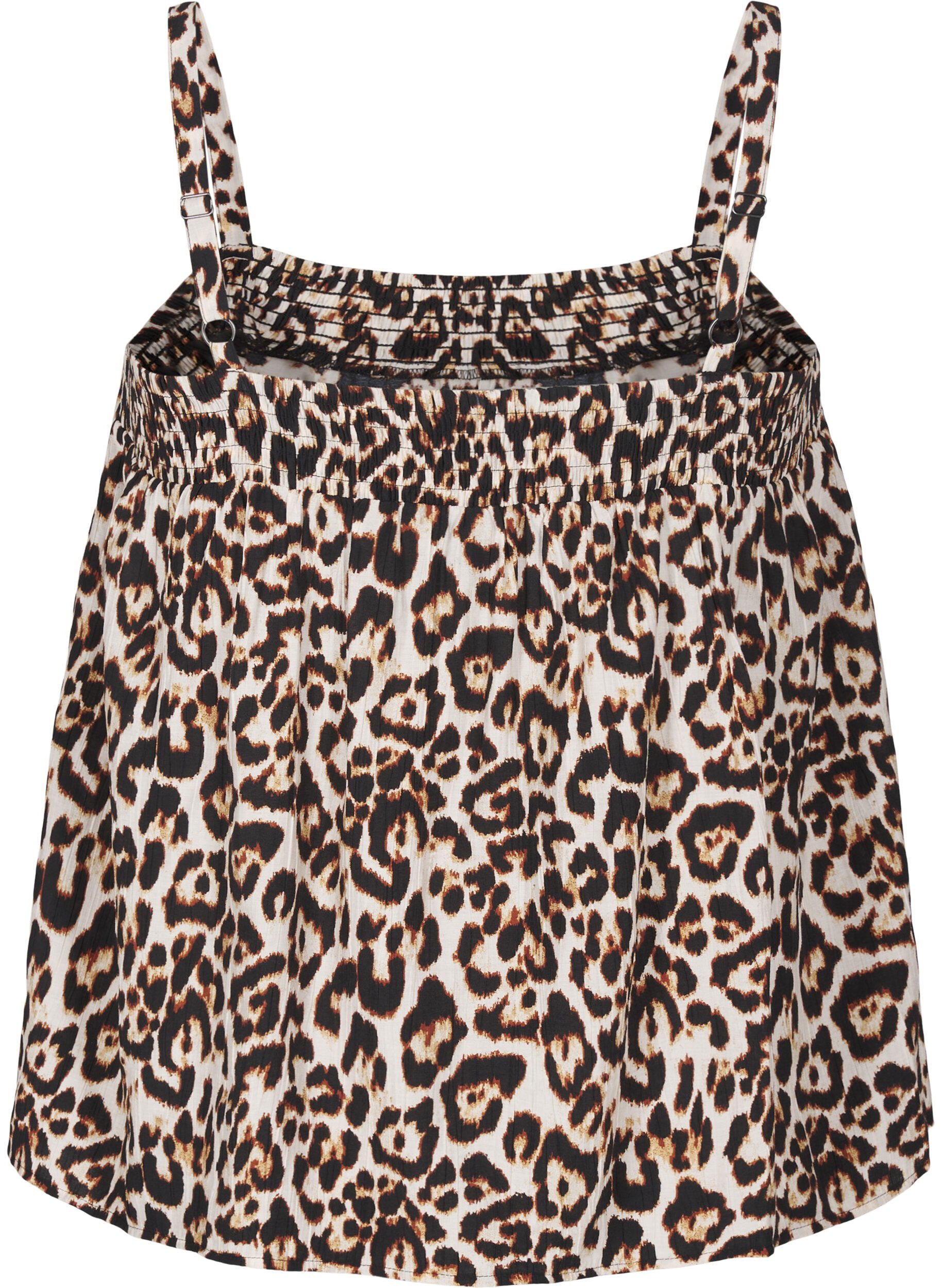 Zizzi Haut en viscose avec fines bretelles, Beige, Packshot image number 1