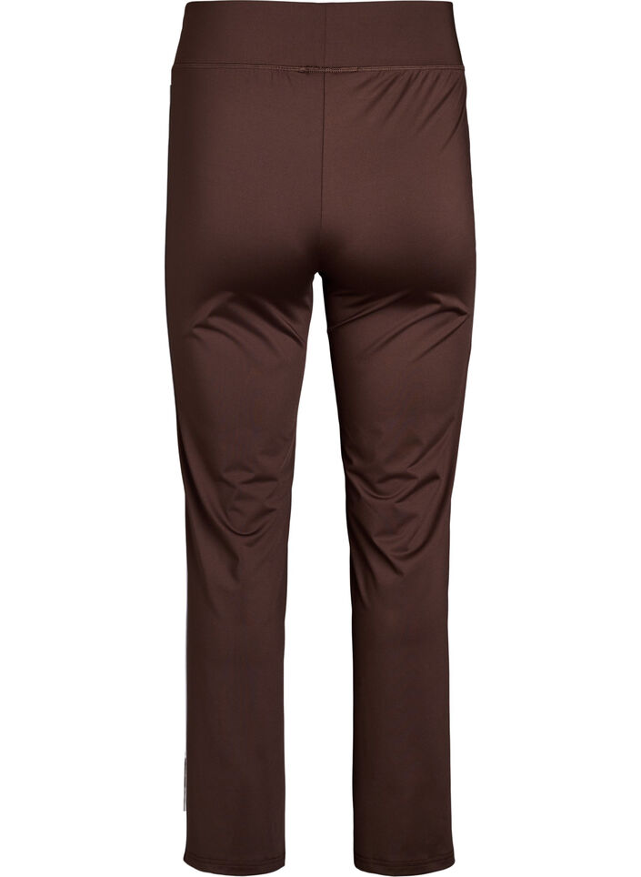 Pantalon de sport évasé avec liseré contrastant, Marron, Packshot image number 1