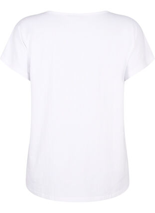 T-shirt à col en V avec poche sur la poitrine, Bright White, Packshot image number 1