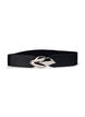 Ceinture élastique avec boucle argentée, Black Silver Buckle, Packshot image number 0
