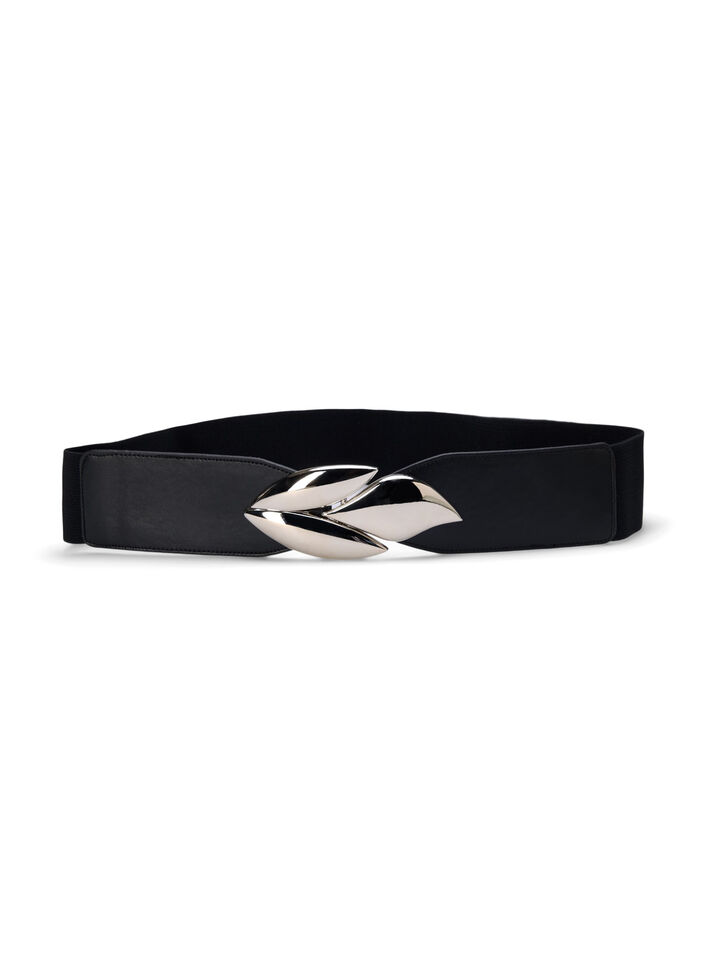 Ceinture élastique avec boucle argentée, Black Silver Buckle, Packshot image number 0