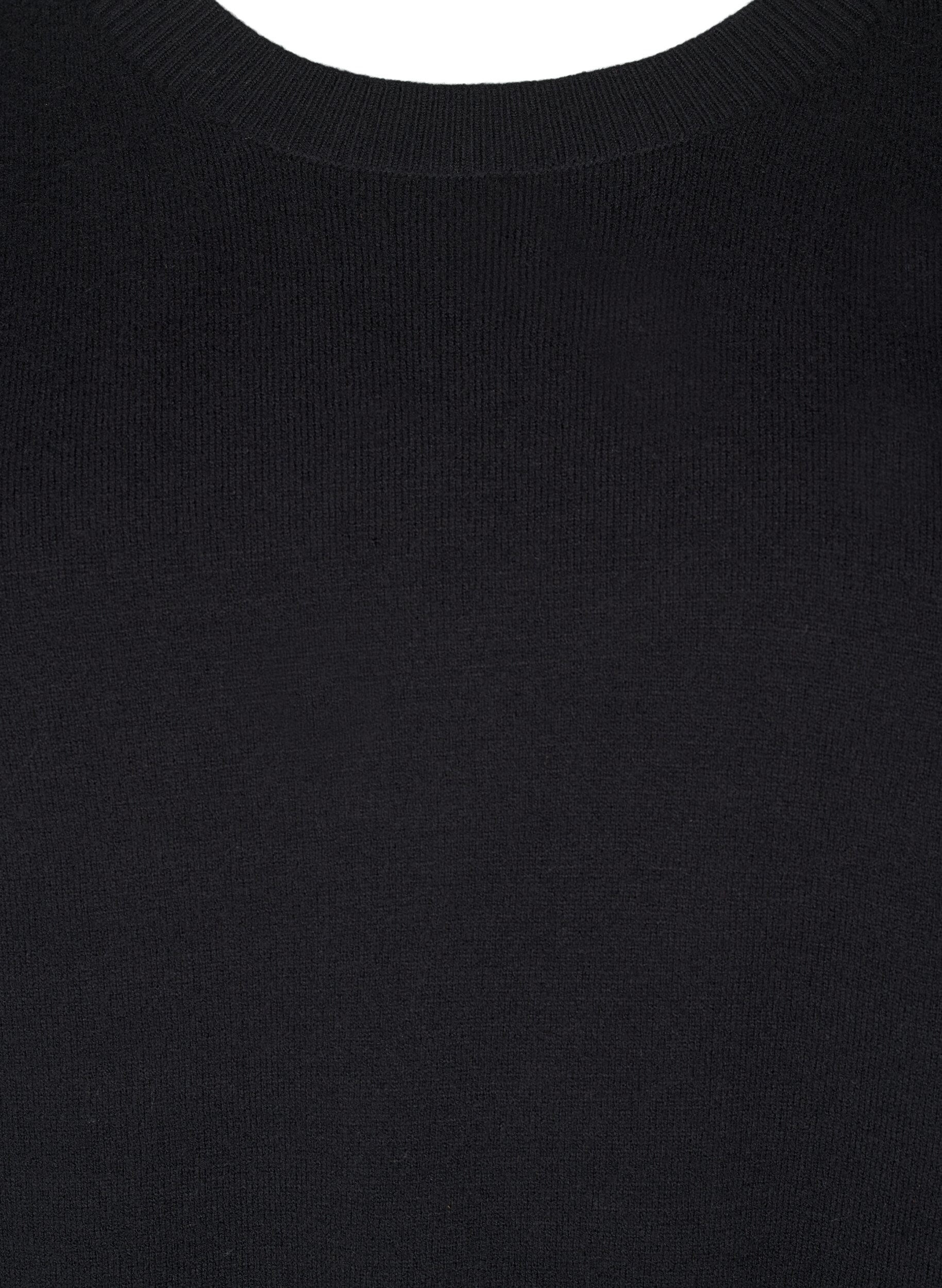 Zizzi FLASH - Chemisier en maille &agrave; col rond, Noir, Packshot image number 2