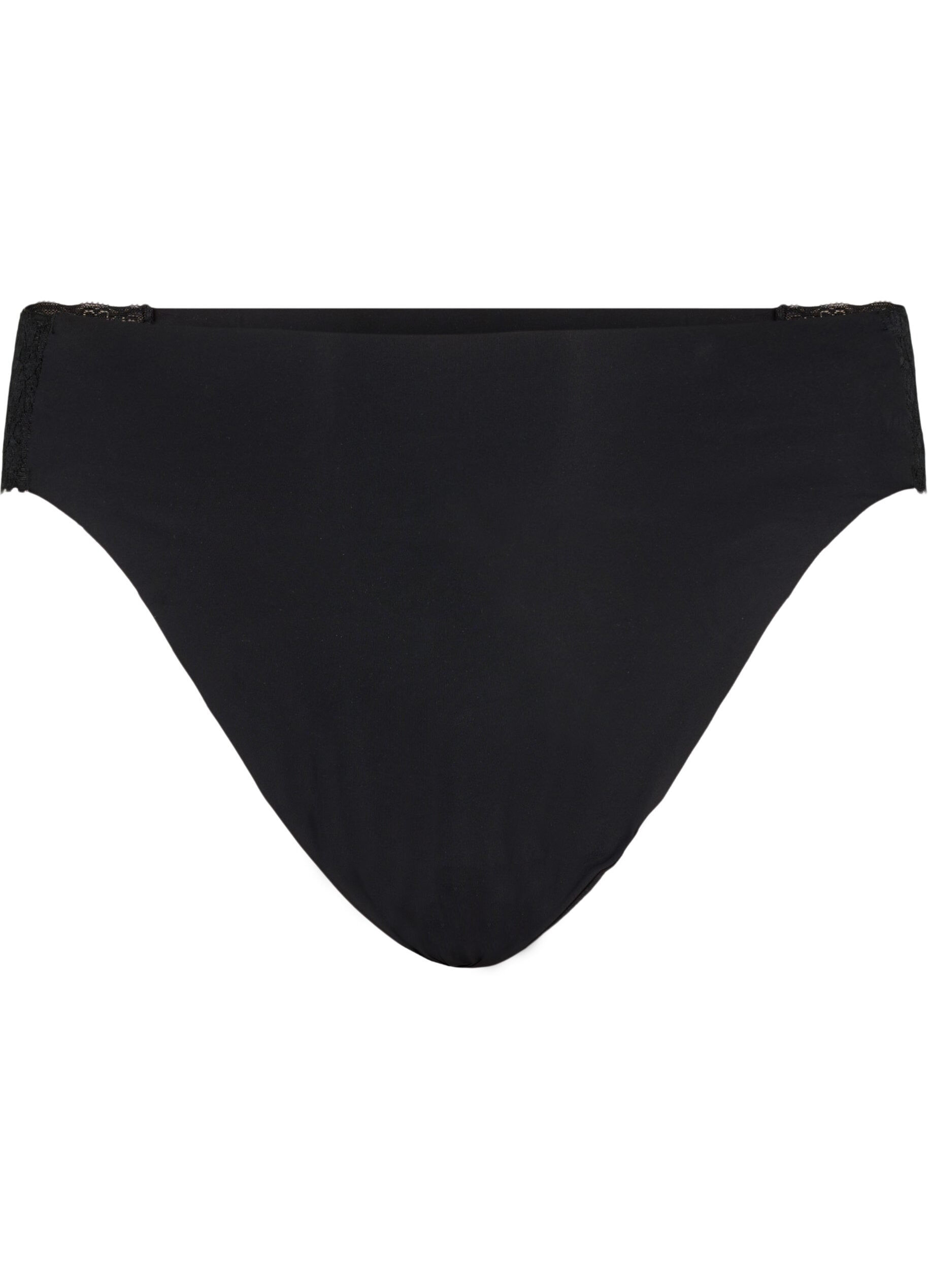 Zizzi 2-pack Culotte br&eacute;silienne taille normale, Noir, Packshot image number 2