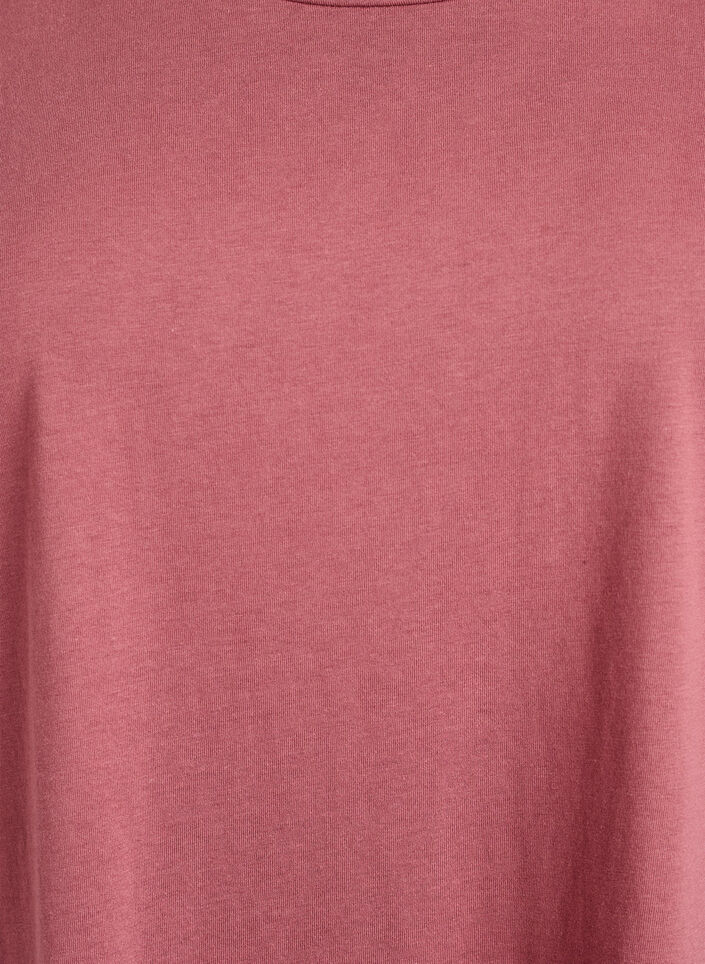 T-shirt &agrave; manches courtes en m&eacute;lange de coton, Rose, Packshot image number 2