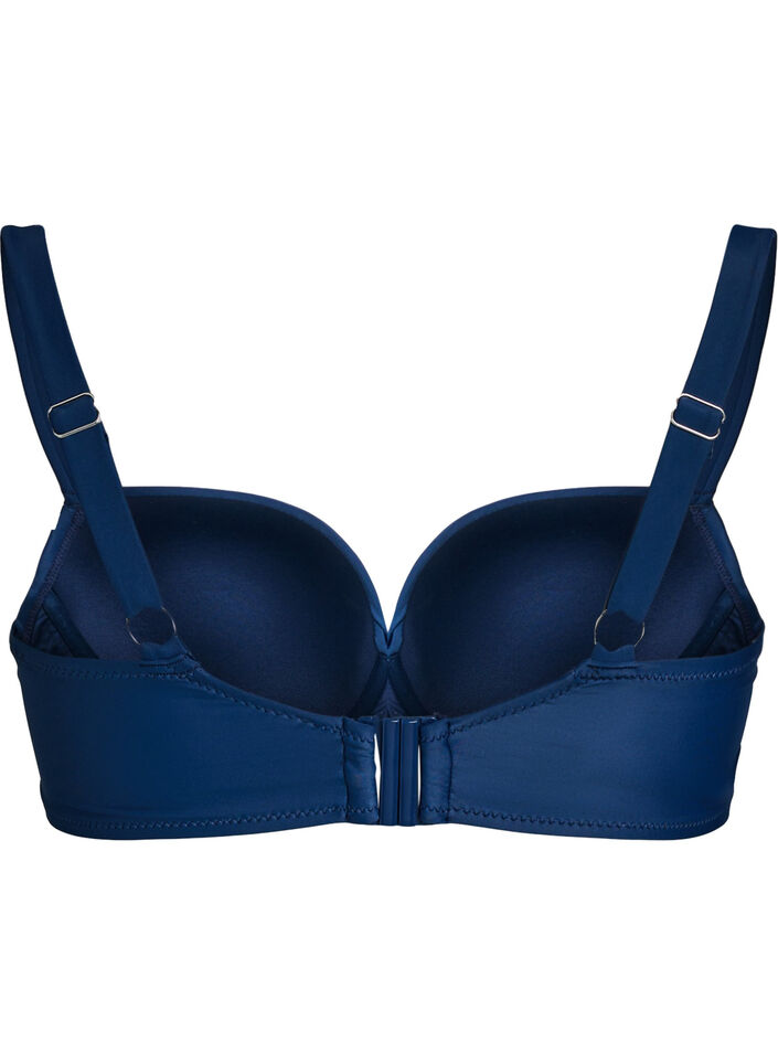 Haut de bikini avec armatures et drap&eacute;, Bleu, Packshot image number 1