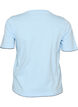 T-shirt en coton avec bords ondul&eacute;s contrastants, Bleu Clair, Packshot image number 1