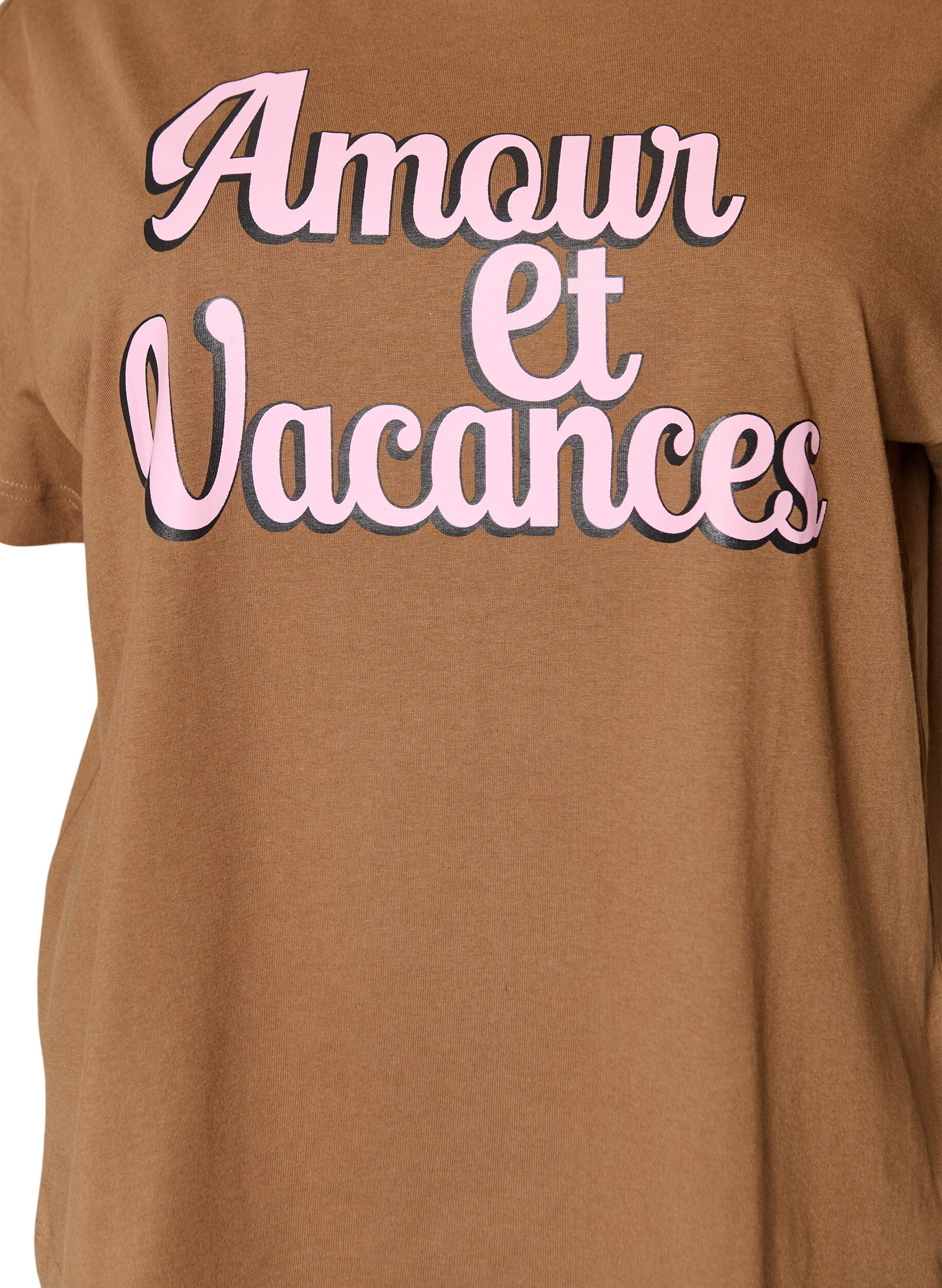 ZizziT-shirt en 100% coton avec manches courtes et imprim&eacute;, Marron, Packshot image number 2