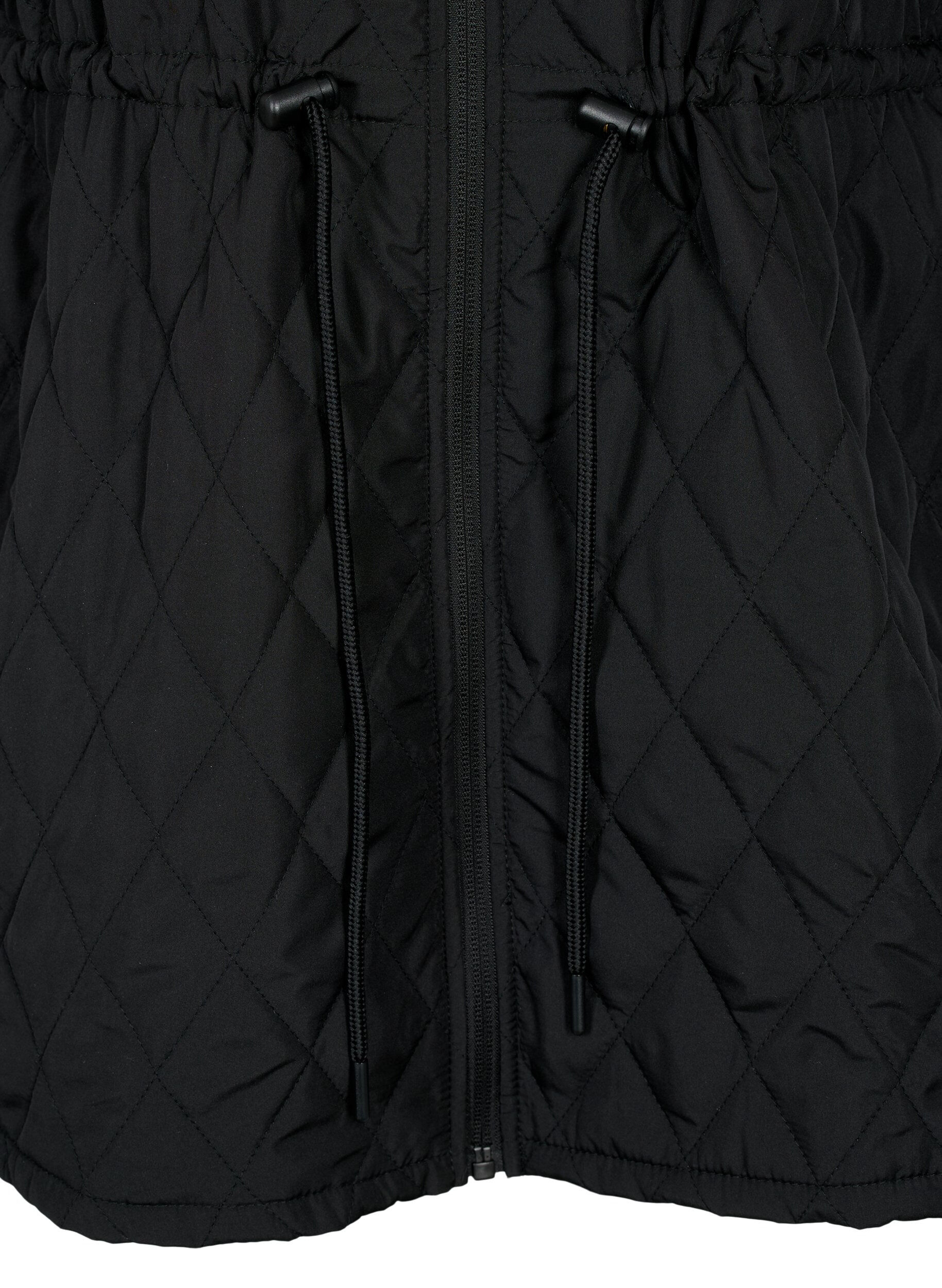 Zizzi Veste de sport r&eacute;fl&eacute;chissante avec taille r&eacute;glable, Black w. Reflex, Packshot image number 3