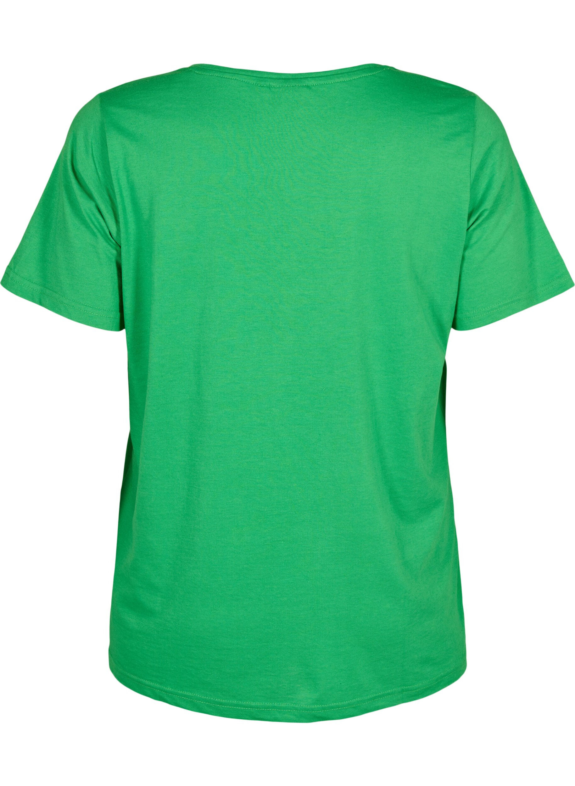 Zizzi FLASH - T-shirt avec col en V, Kelly Green, Packshot image number 1