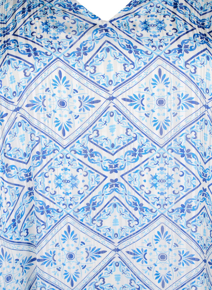 Robe imprimée avec col en V et manches 3/4, Birch Graphic AOP, Packshot image number 2