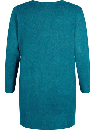 Cardigan tricoté moucheté avec poches, Deep Lake Mel., Packshot image number 1