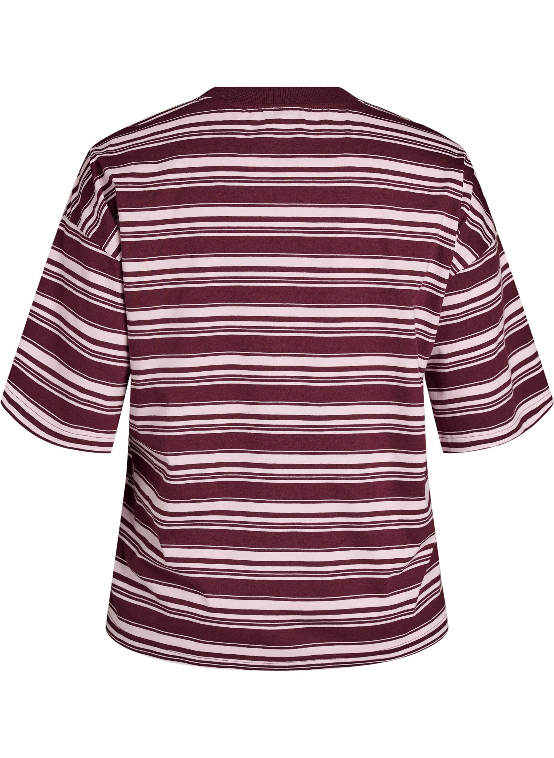 ZizziT-shirt boxy &agrave; rayures, Bordeaux, Packshot image number 1