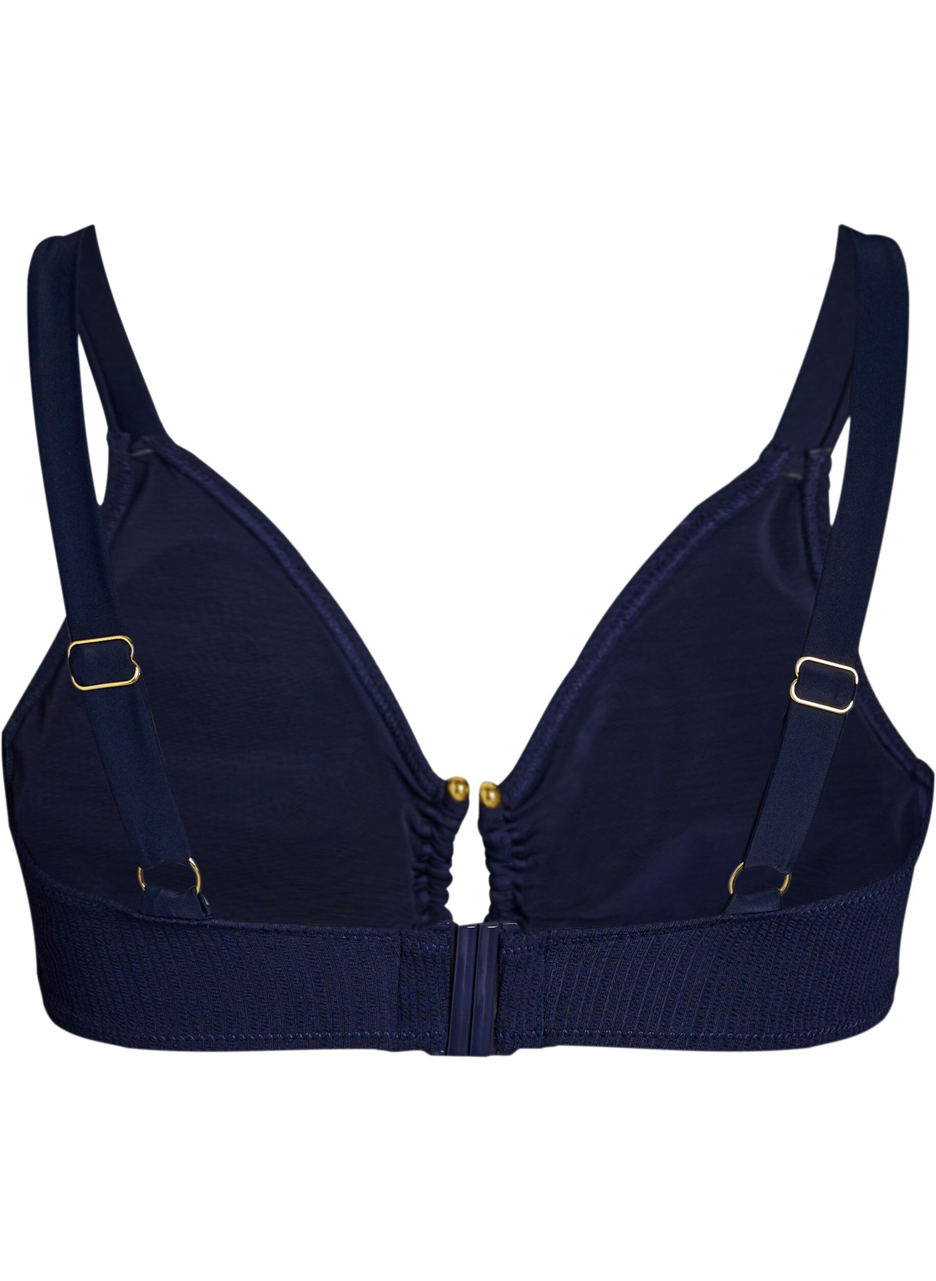 ZizziHaut de bikini textur&eacute; avec d&eacute;tail dor&eacute;, Bleu, Packshot image number 1