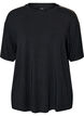T-shirt de nuit en modal avec bande contrastante, Noir, Packshot image number 0
