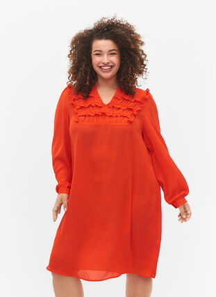 Robes à manches longues avec volants, Orange.com, Model image number 0