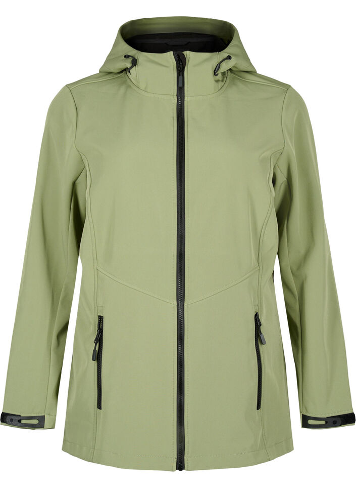  Veste softshell courte avec des poches, Oil Green, Packshot image number 0
