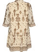 Robe avec imprim&eacute; ornemental et col &agrave; volants, Beige, Packshot image number 1