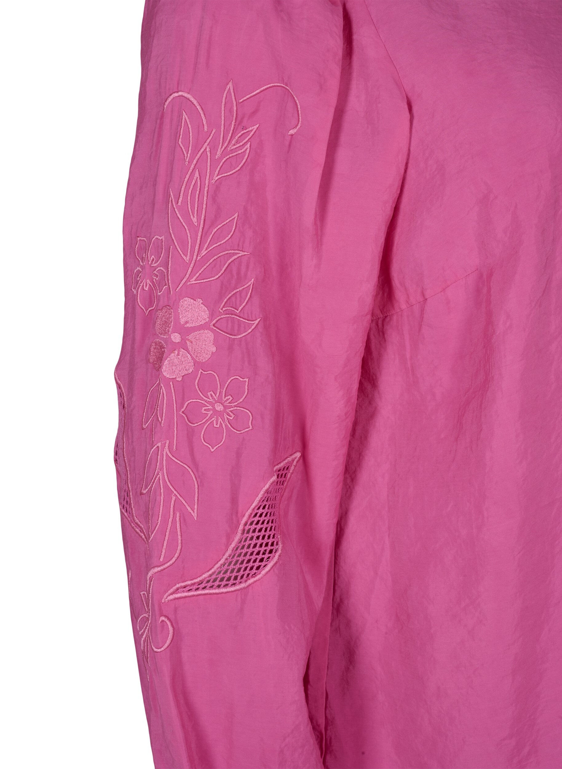 Zizzi Chemisier en TENCEL&trade; Modal avec des broderies, Phlox Pink, Packshot image number 3