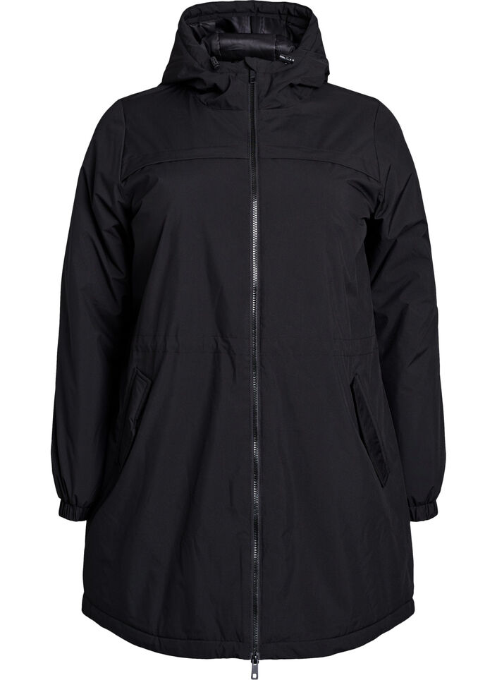 Parka matelass&eacute;e l&eacute;g&egrave;re &agrave; capuche, Noir, Packshot image number 0