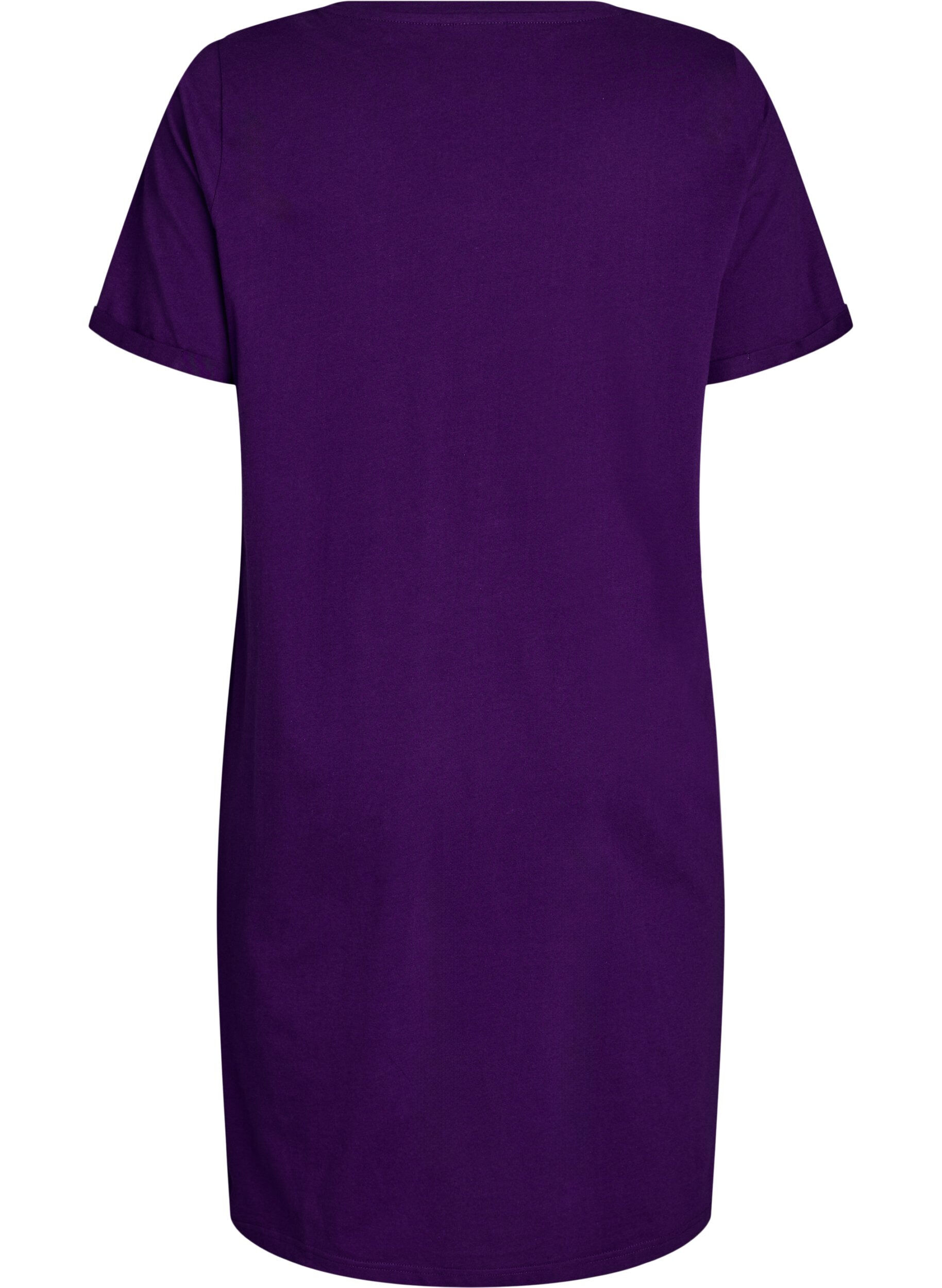 Zizzi Chemise de nuit &agrave; manches courtes en coton biologique, Bleu, Packshot image number 1