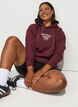 Sweat &agrave; capuche avec imprim&eacute; poitrine, Bordeaux, Model image number 0