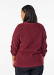 Blouse en maille chin&eacute;e &agrave; col rond, Bordeaux, Model image number 2