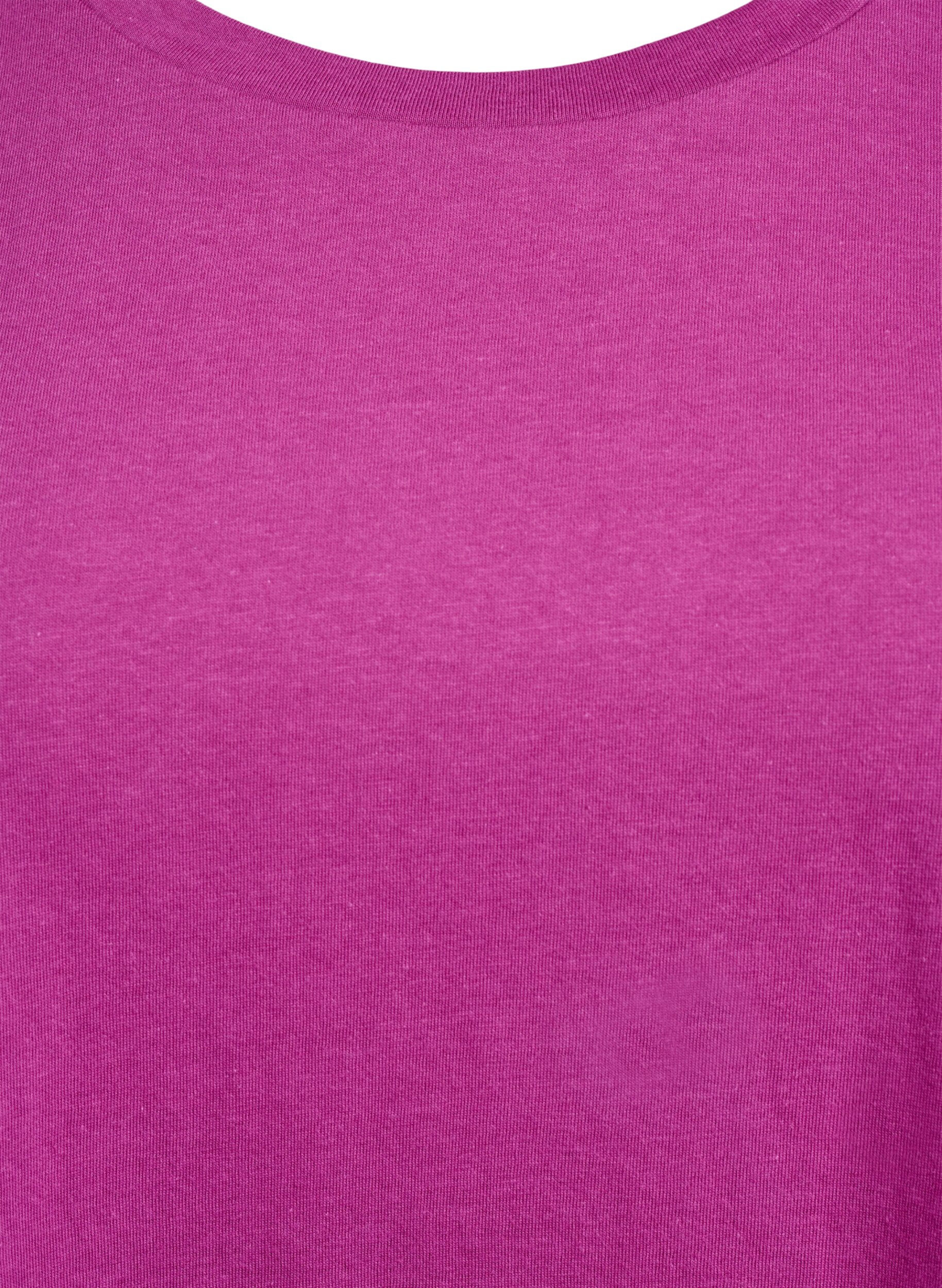 Zizzi T-shirt &agrave; manches courtes en coton m&eacute;lang&eacute;, Violet, Packshot image number 2
