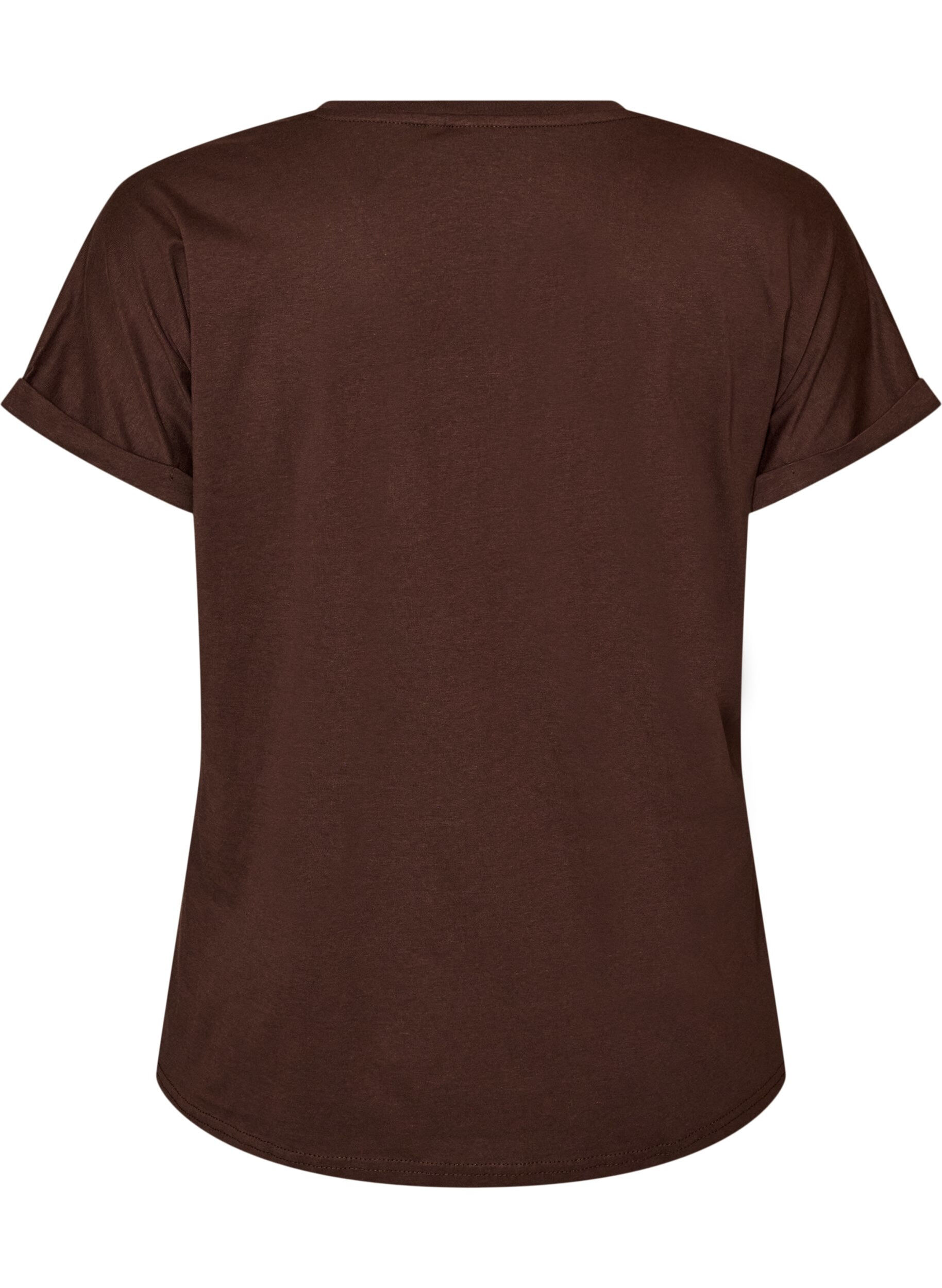 ZizziT-shirt en coton &agrave; imprim&eacute; floral, Marron, Packshot image number 1