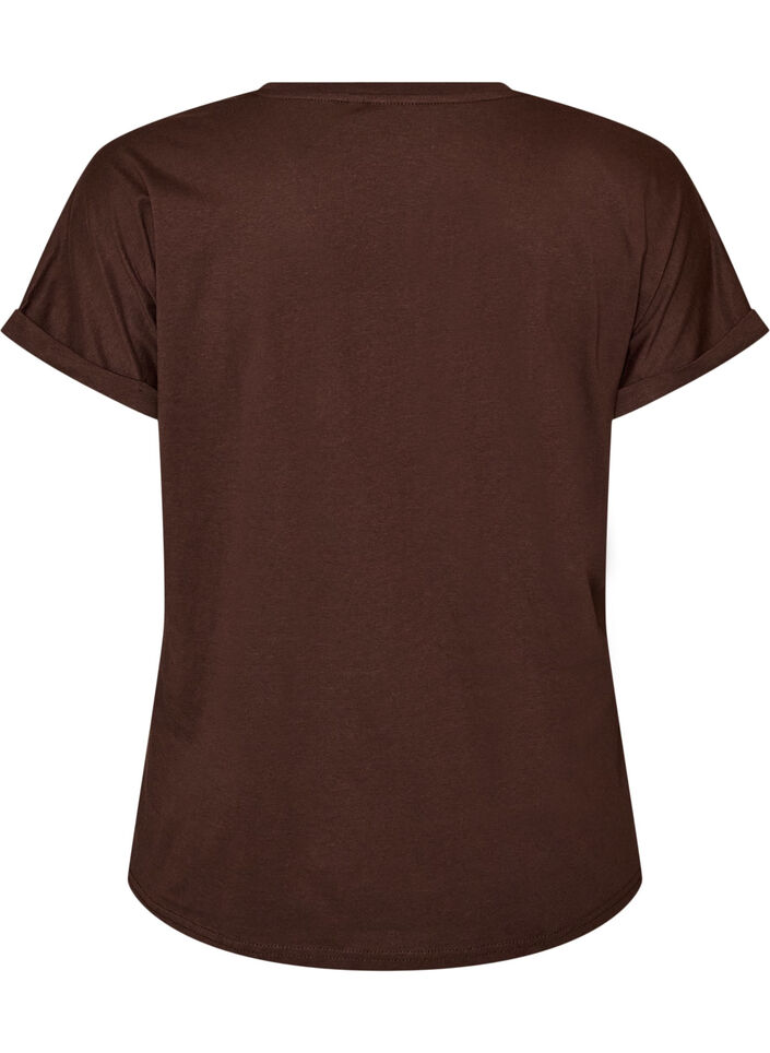 T-shirt en coton &agrave; imprim&eacute; floral, Marron, Packshot image number 1
