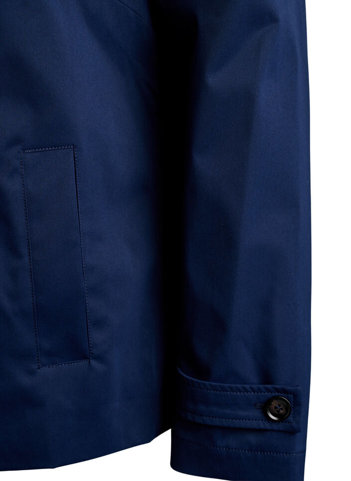 Trench court avec col et manches raglan, Bleu, Packshot image number 3