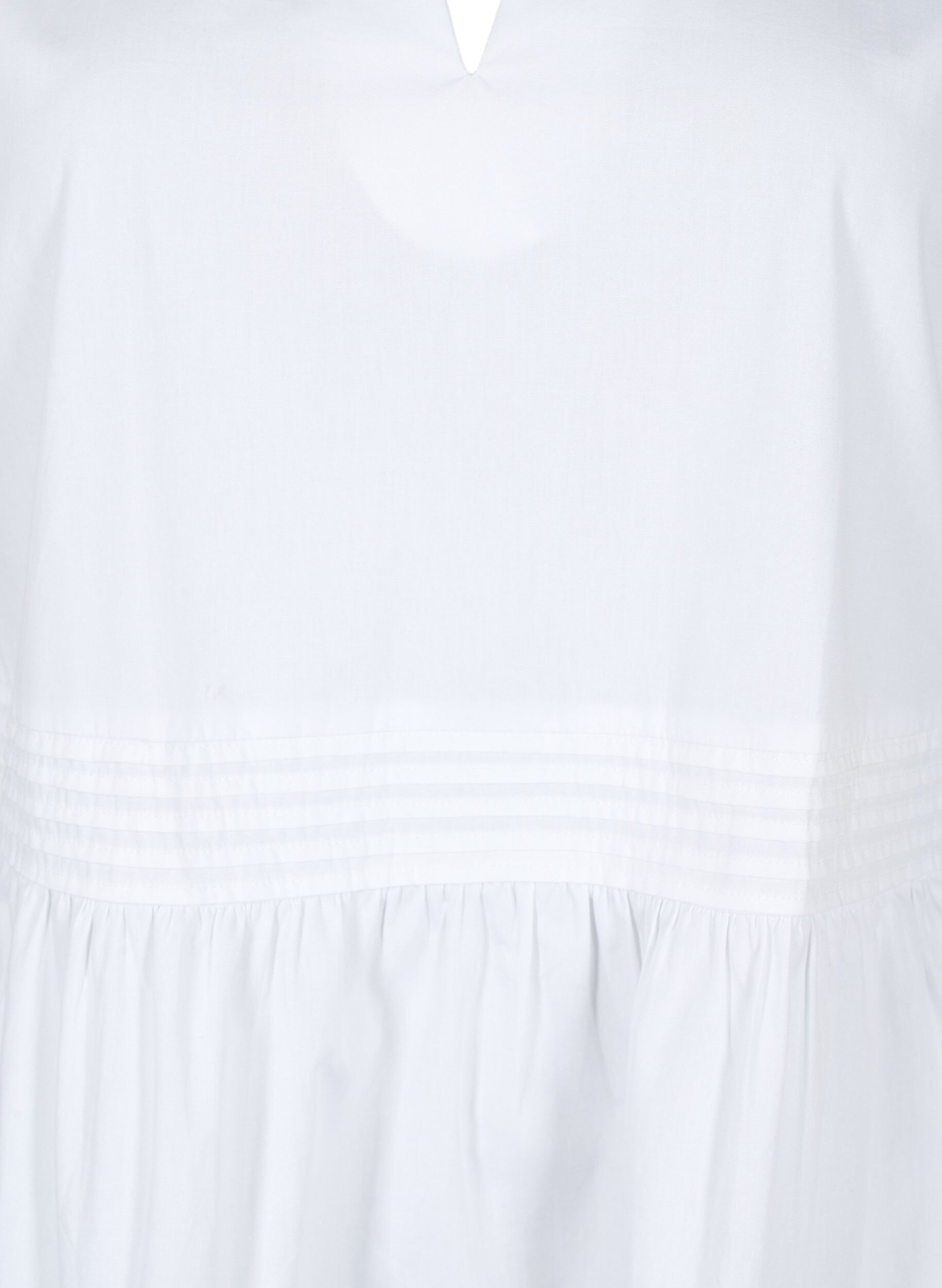 Zizzi Haut sans manches avec d&eacute;tails de nervure et de volants, Blanc, Packshot image number 2