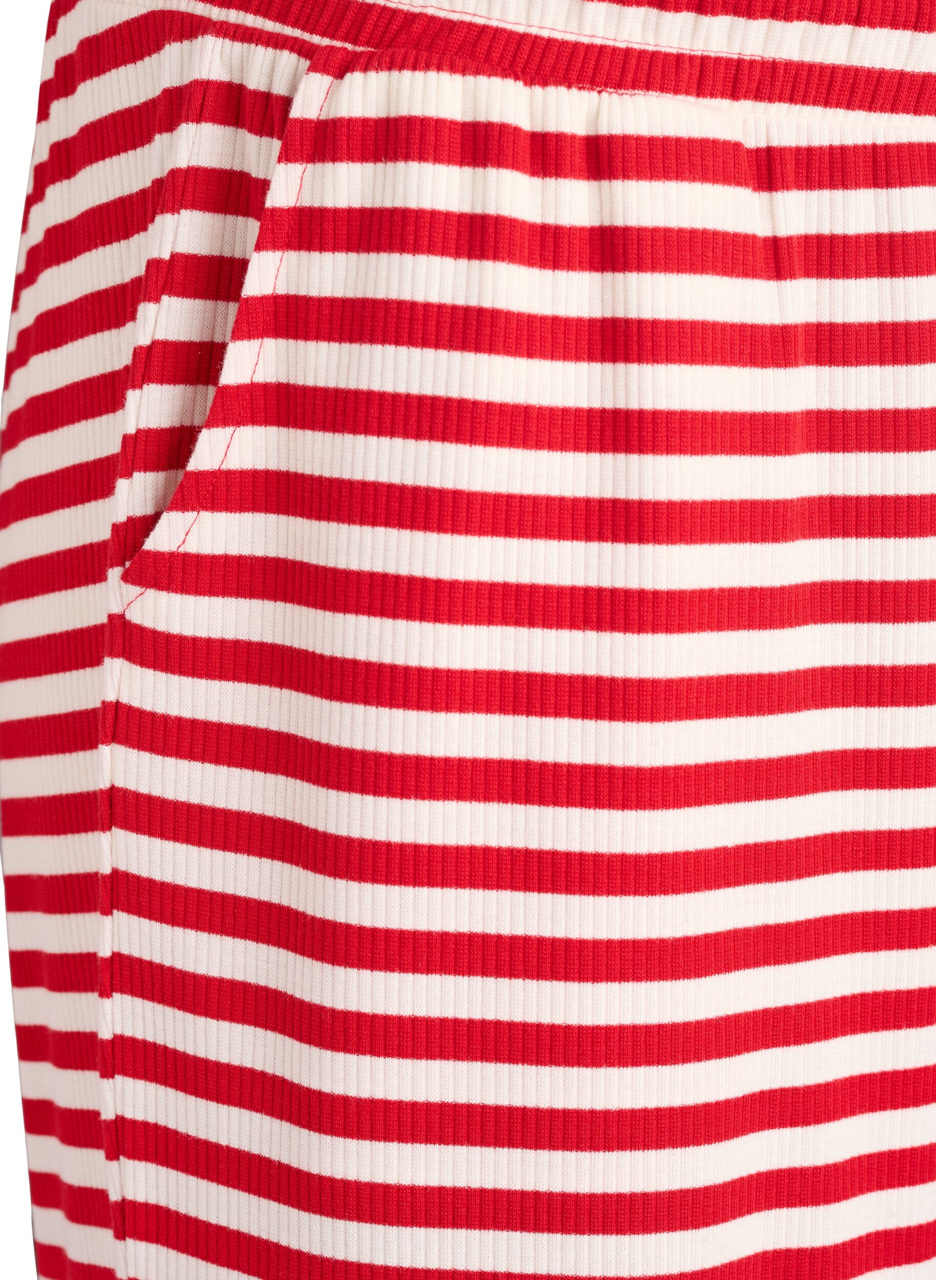 ZizziPantalon de pyjama ray&eacute; &agrave; taille haute et coupe ample, Rouge, Packshot image number 2