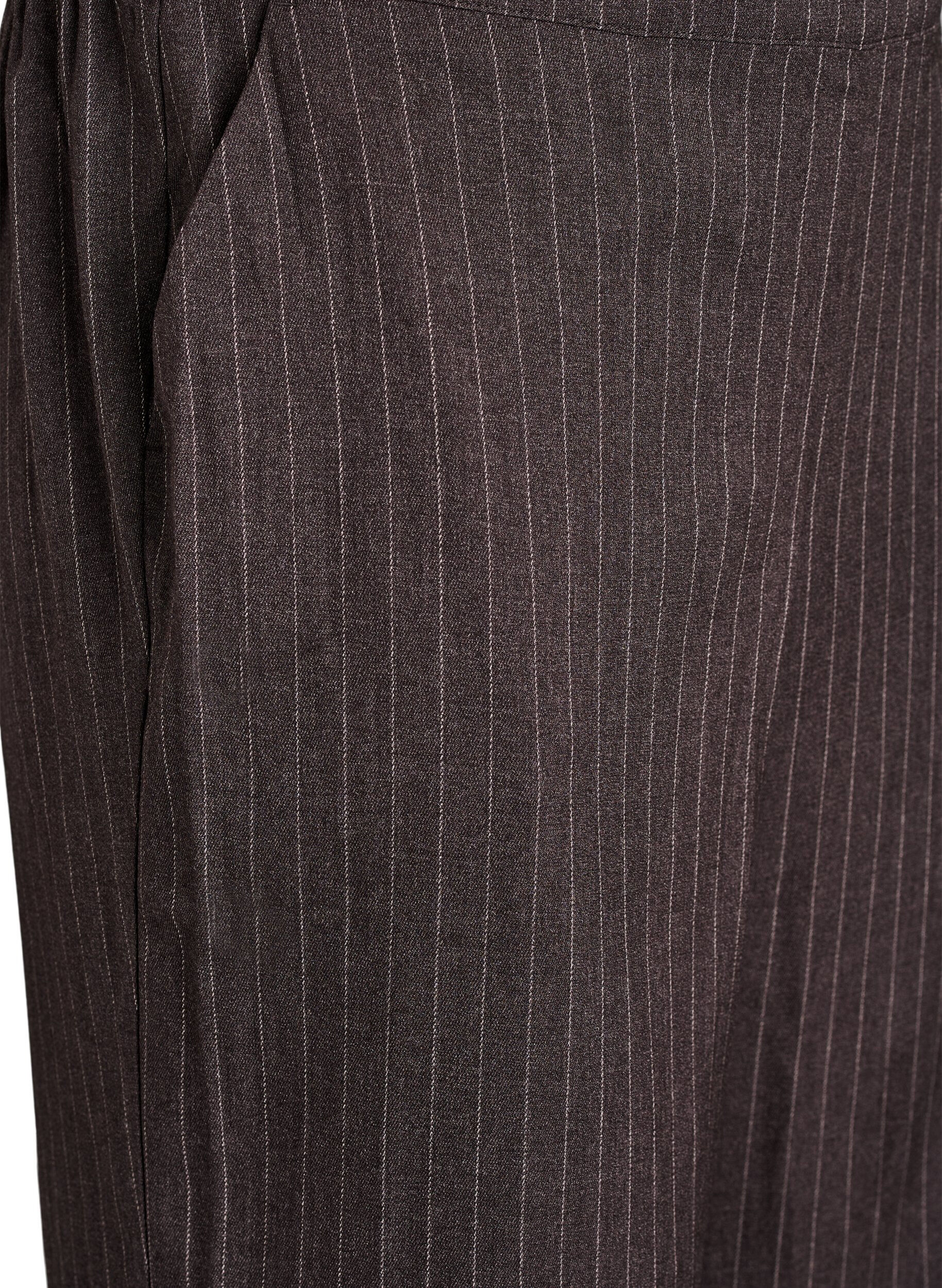 Zizzi Pantalon coupe ample taille haute, Marron, Packshot image number 2