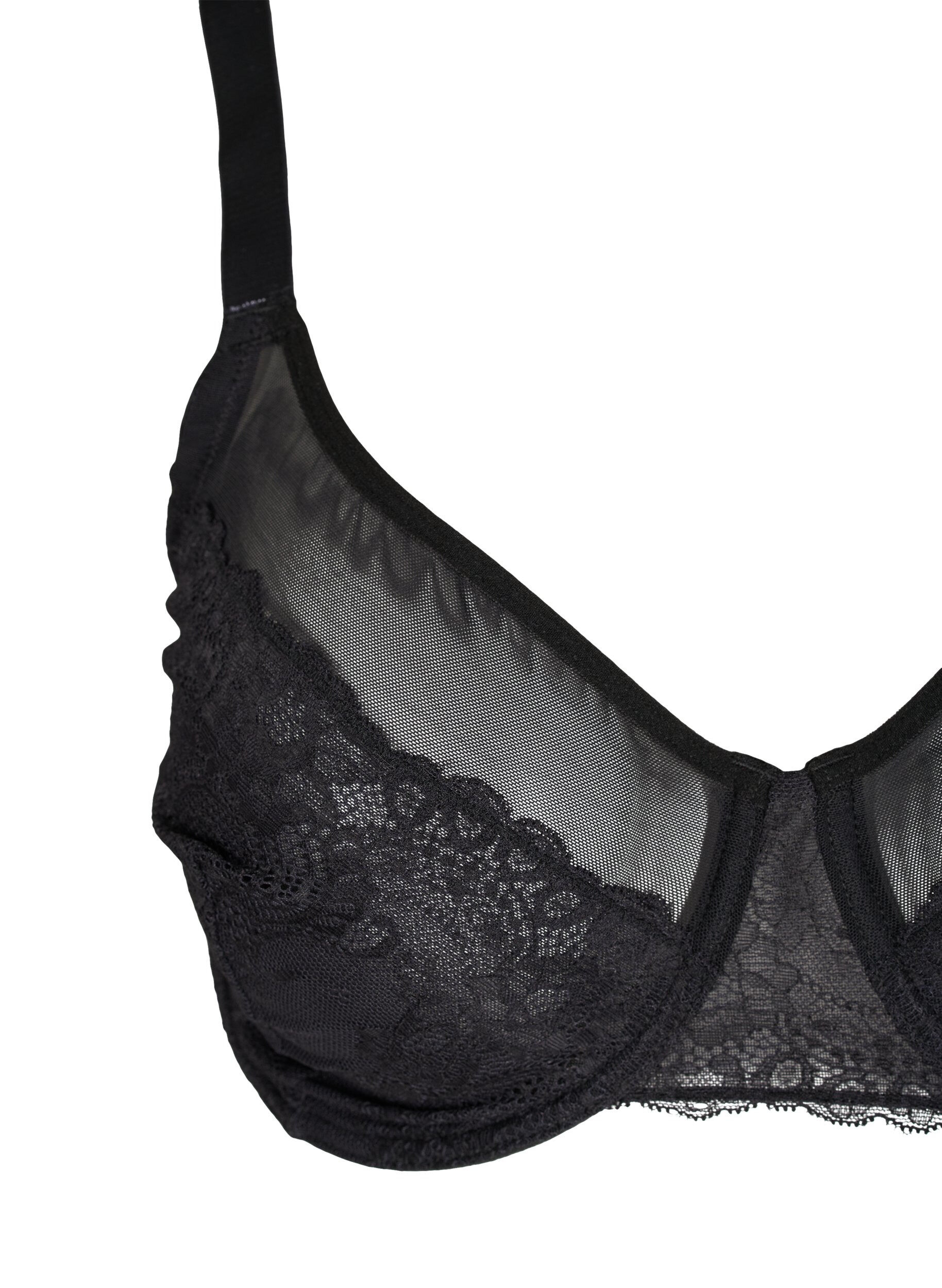Zizzi Soutien-gorge en dentelle avec r&eacute;sille, Black, Packshot image number 2