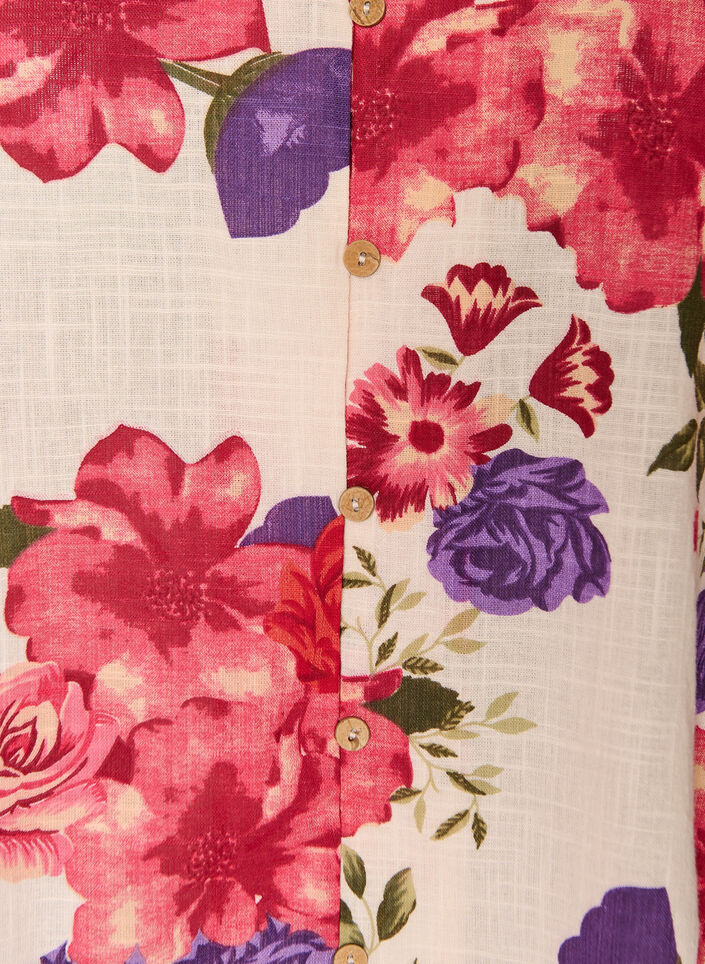 Chemise en coton &agrave; manches courtes avec col V, Rouge, Packshot image number 2