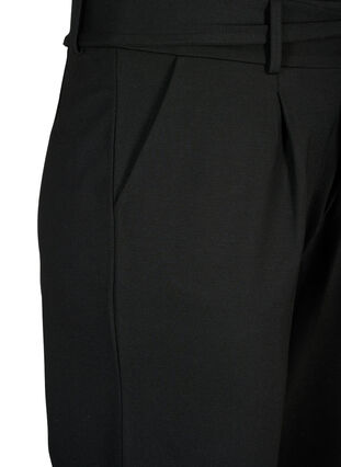 Pantalon taille haute avec volants et cordon, Black, Packshot image number 2