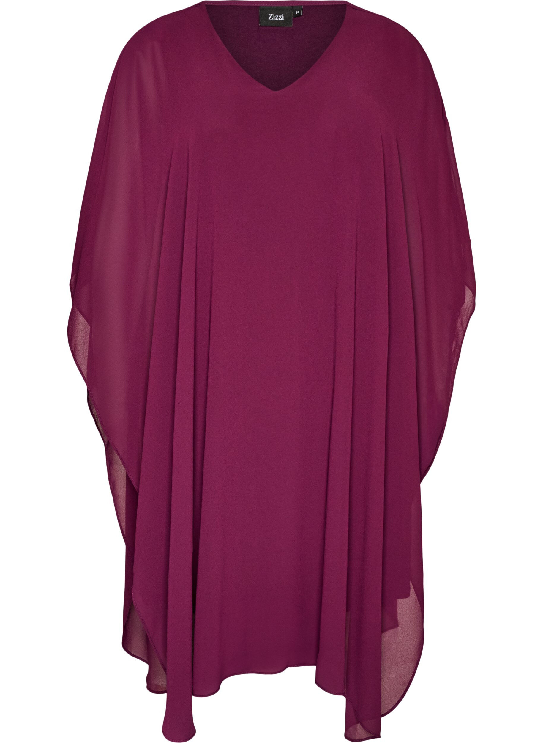 Robe courte en mousseline avec col en V
