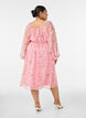 Robe de soir&eacute;e en mousseline &agrave; manches longues, Rose, Model image number 1