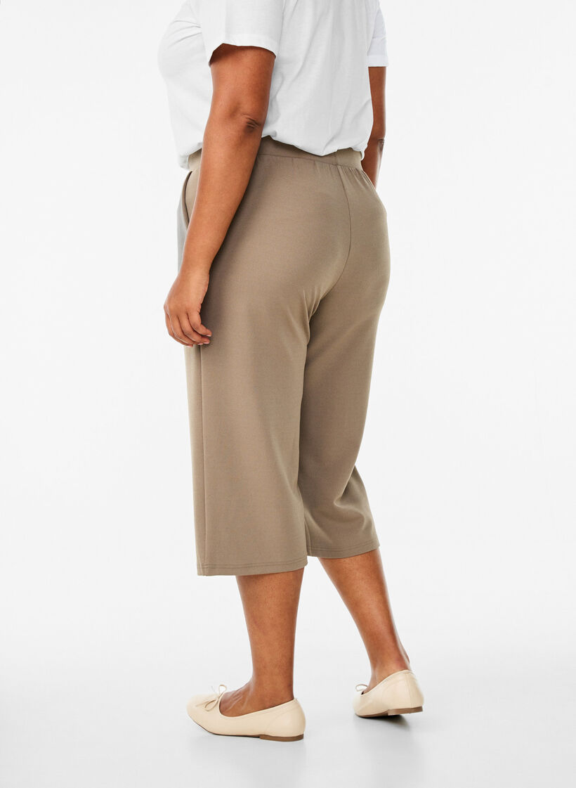 FLASH - Culotte taille haute &agrave; coupe ample, Marron, Model image number 1