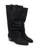 Botte haute en su&eacute;dine avec tige amovible, Noir, Packshot image number 1