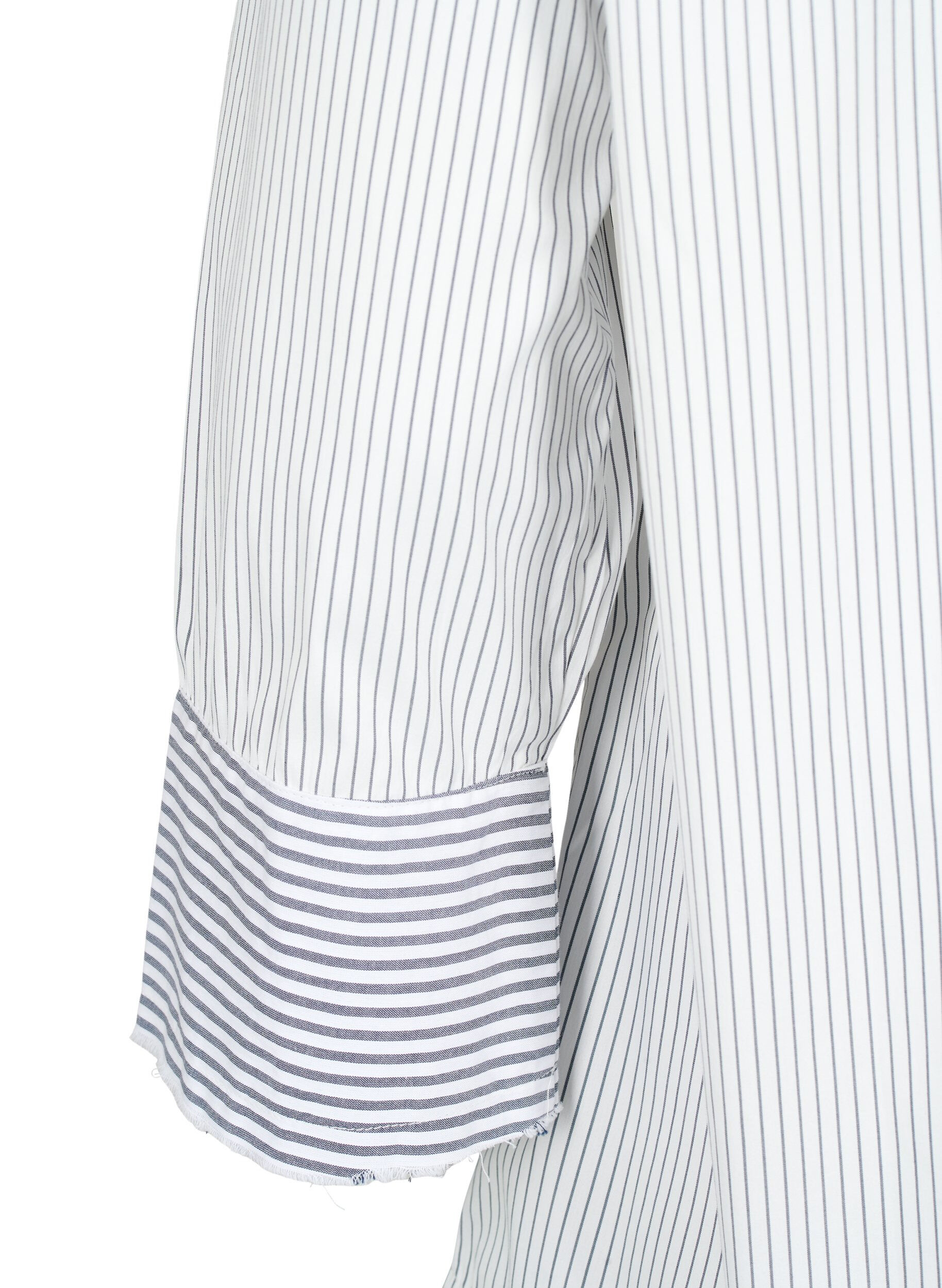 Zizzi Chemise &agrave; manches longues avec rayures, Lava Smoke Stripe, Packshot image number 3