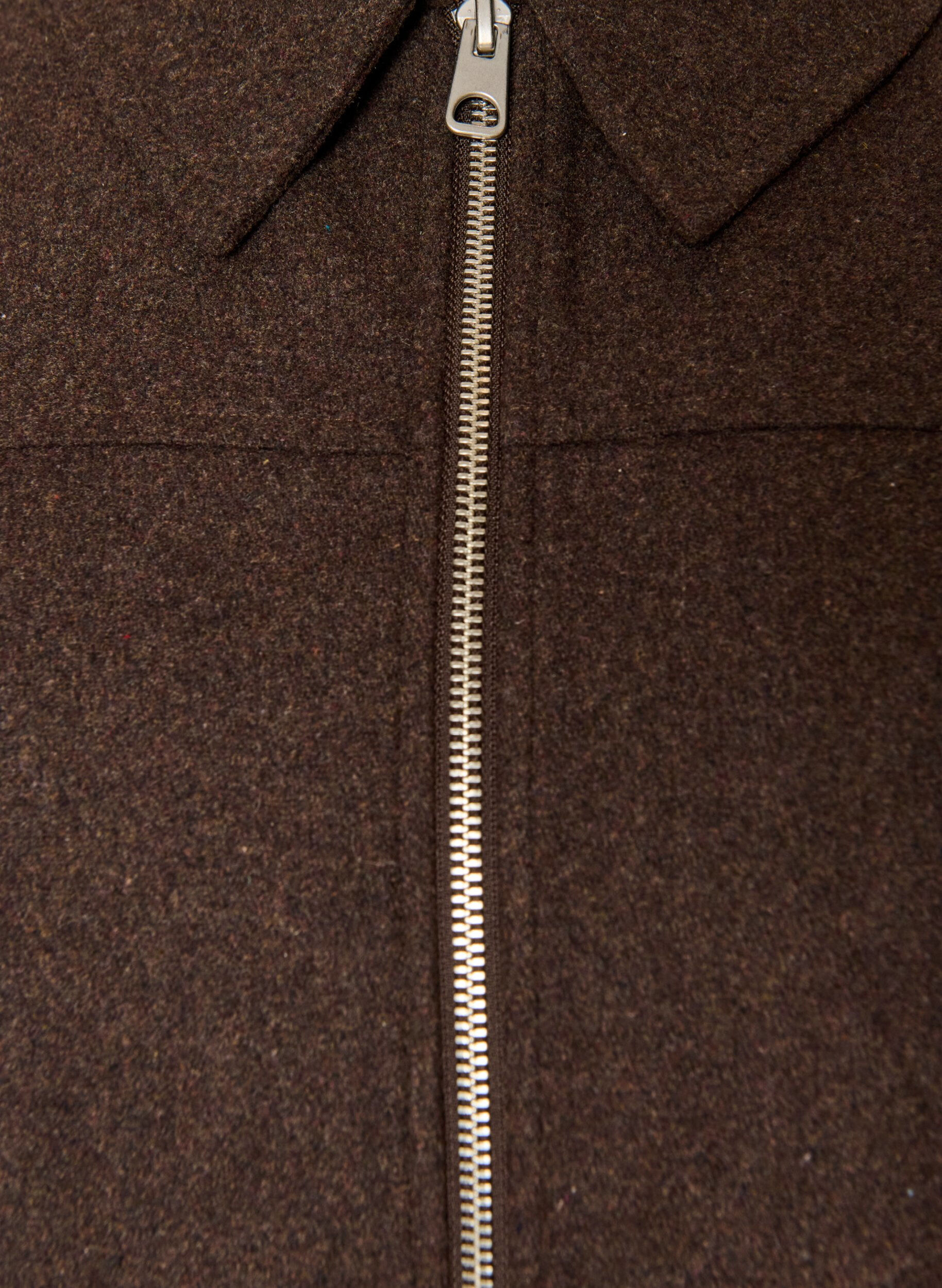 ZizziVeste courte avec col de chemise et zip, Marron, Packshot image number 2