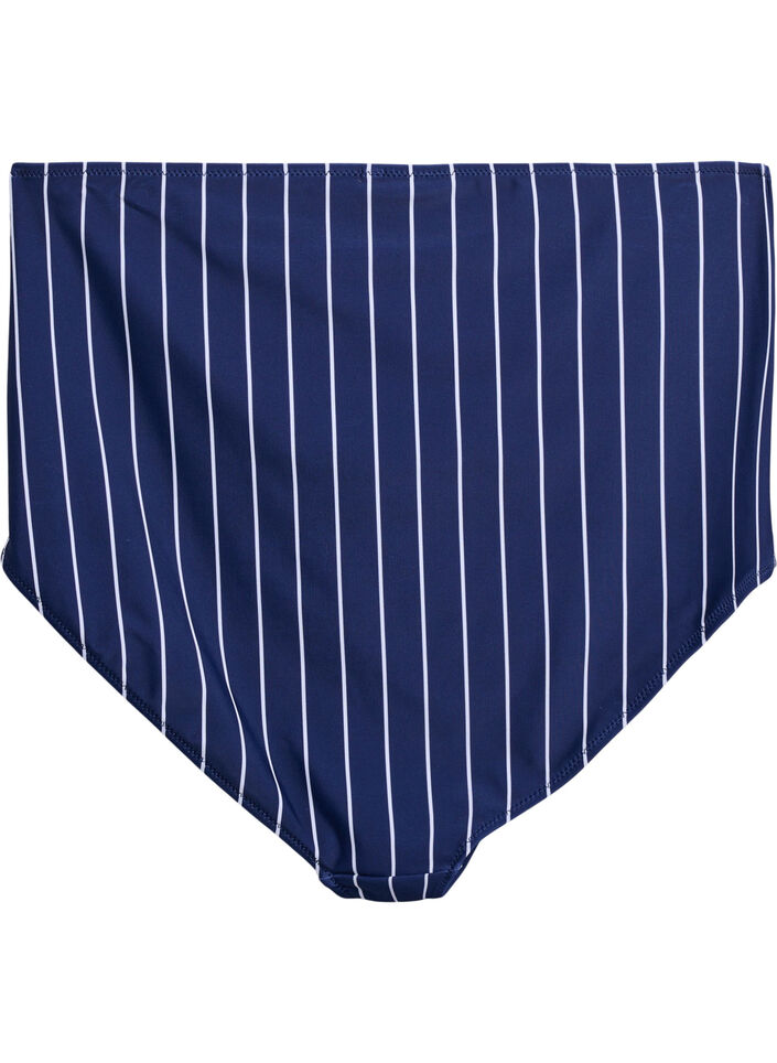 Culotte de bikini imprim&eacute;e et taille haute, Bleu, Packshot image number 1