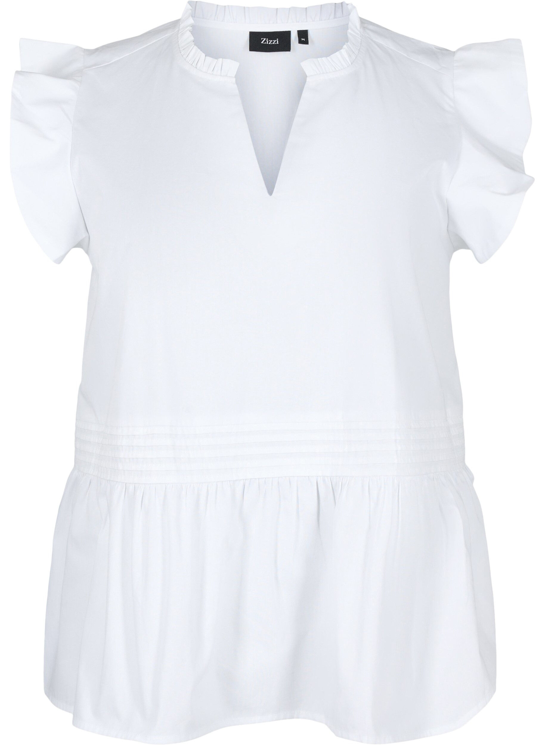 Haut sans manches avec d&eacute;tails de nervure et de volants