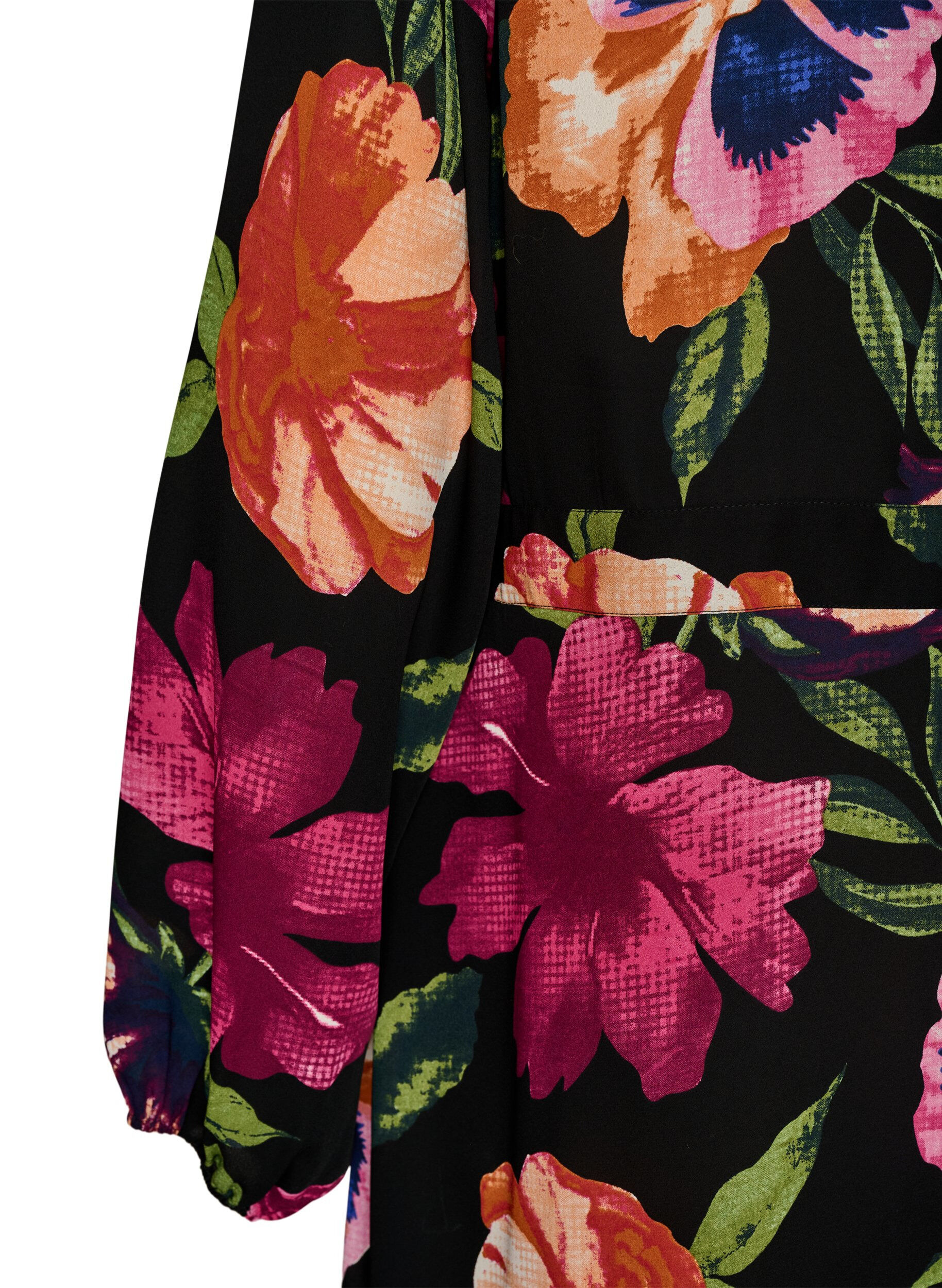 ZizziRobe maxi avec encolure cache-c&oelig;ur et manches longues, Noir, Packshot image number 3
