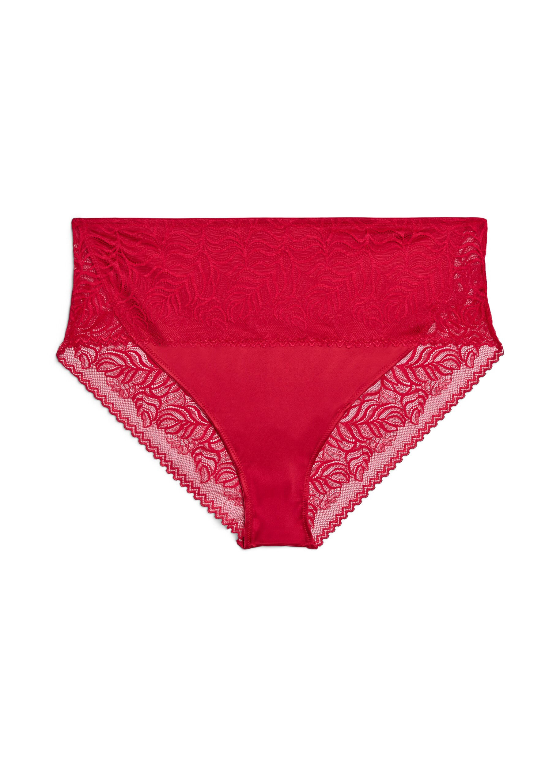 Culotte tai en dentelle et microfibre brillante