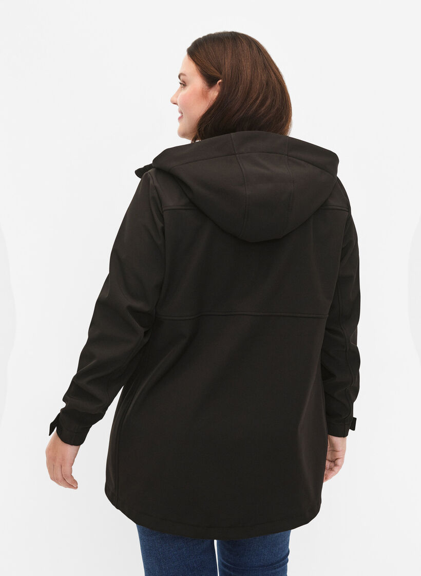  Veste softshell courte avec des poches, Black, Model image number 1