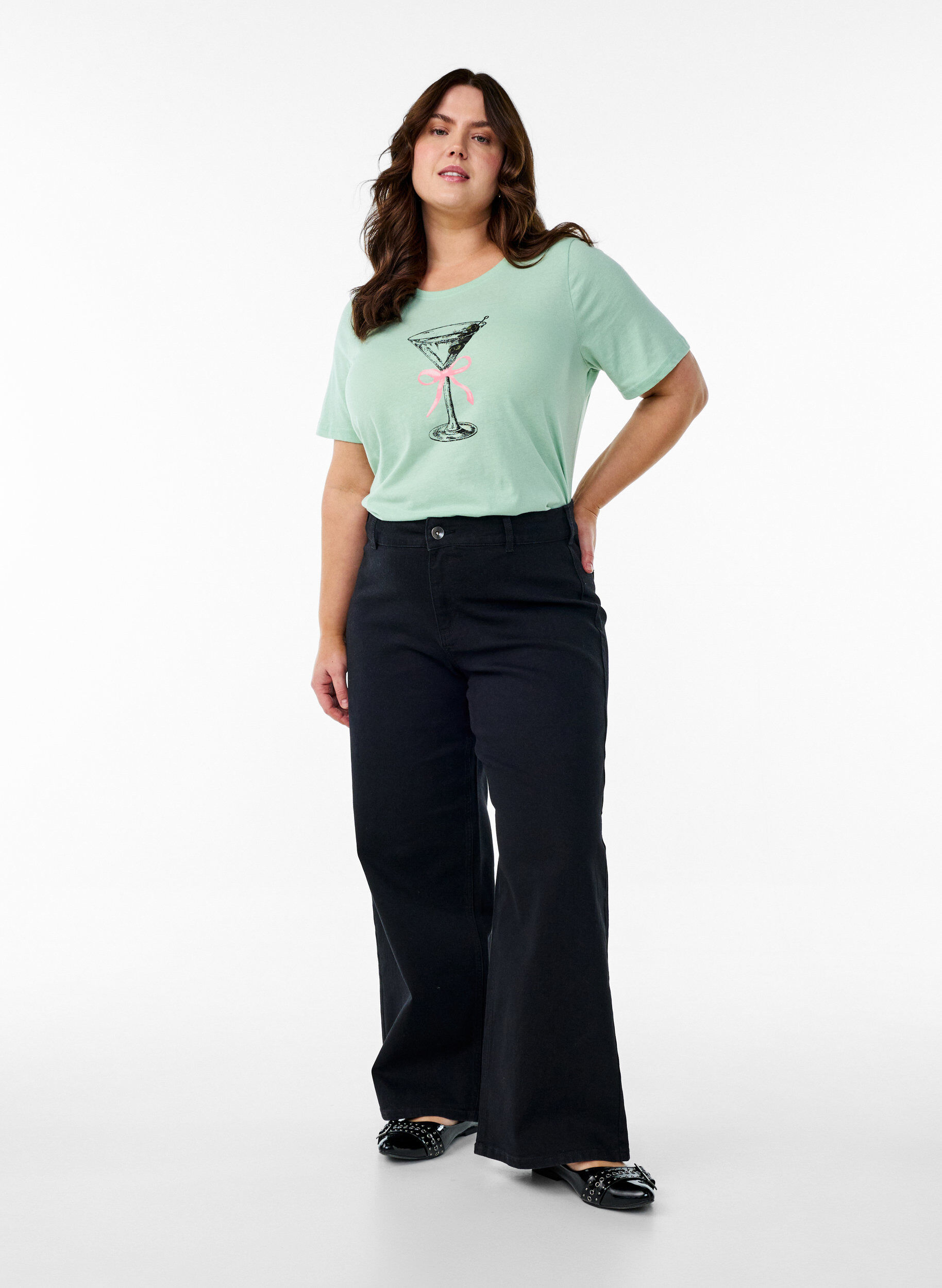 Zizzi FLASH &ndash; T-shirt avec motif, Vert clair, Model image number 1