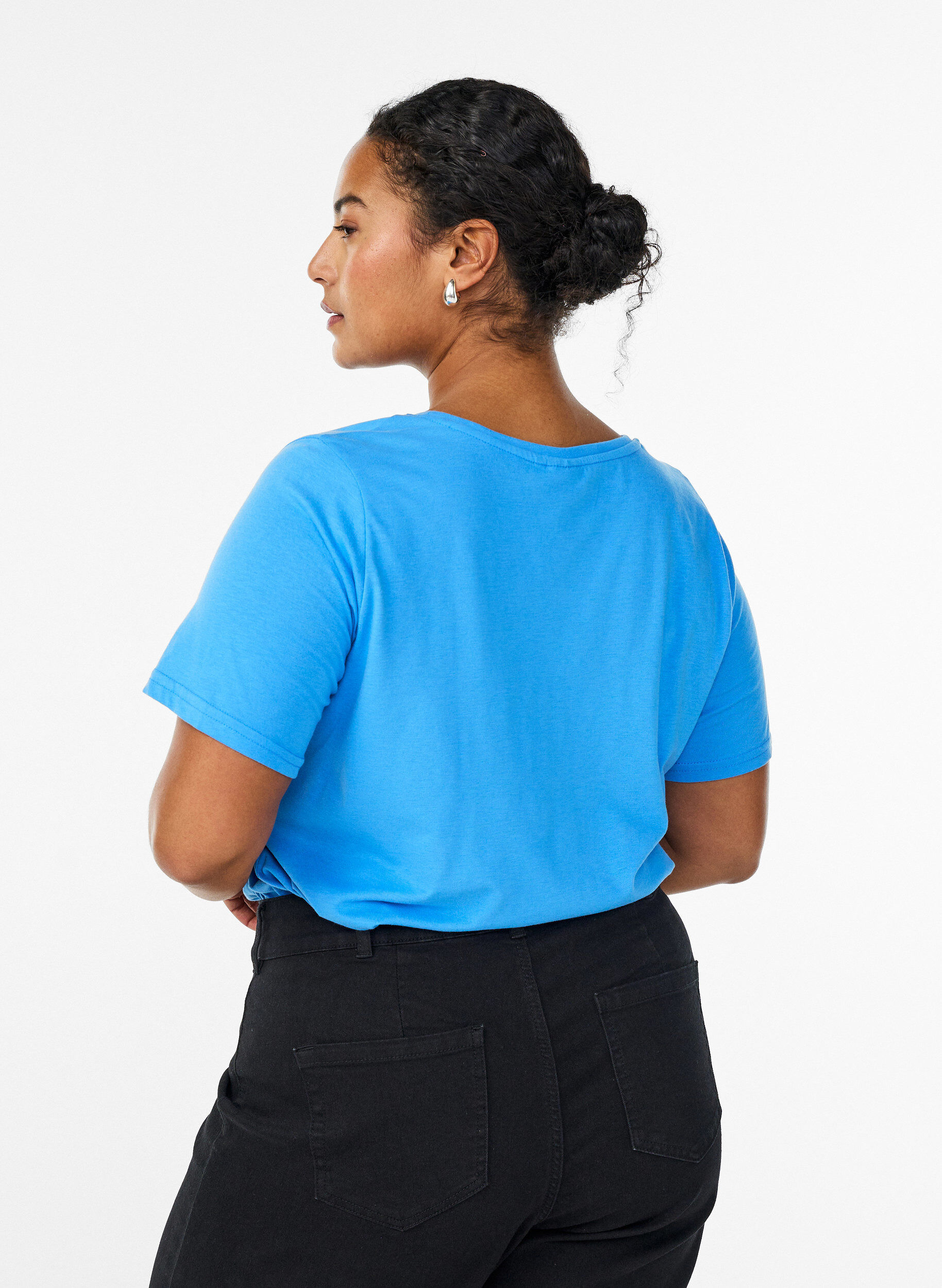 Zizzi FLASH - T-shirt imprim&eacute;, Bleu, Model image number 2