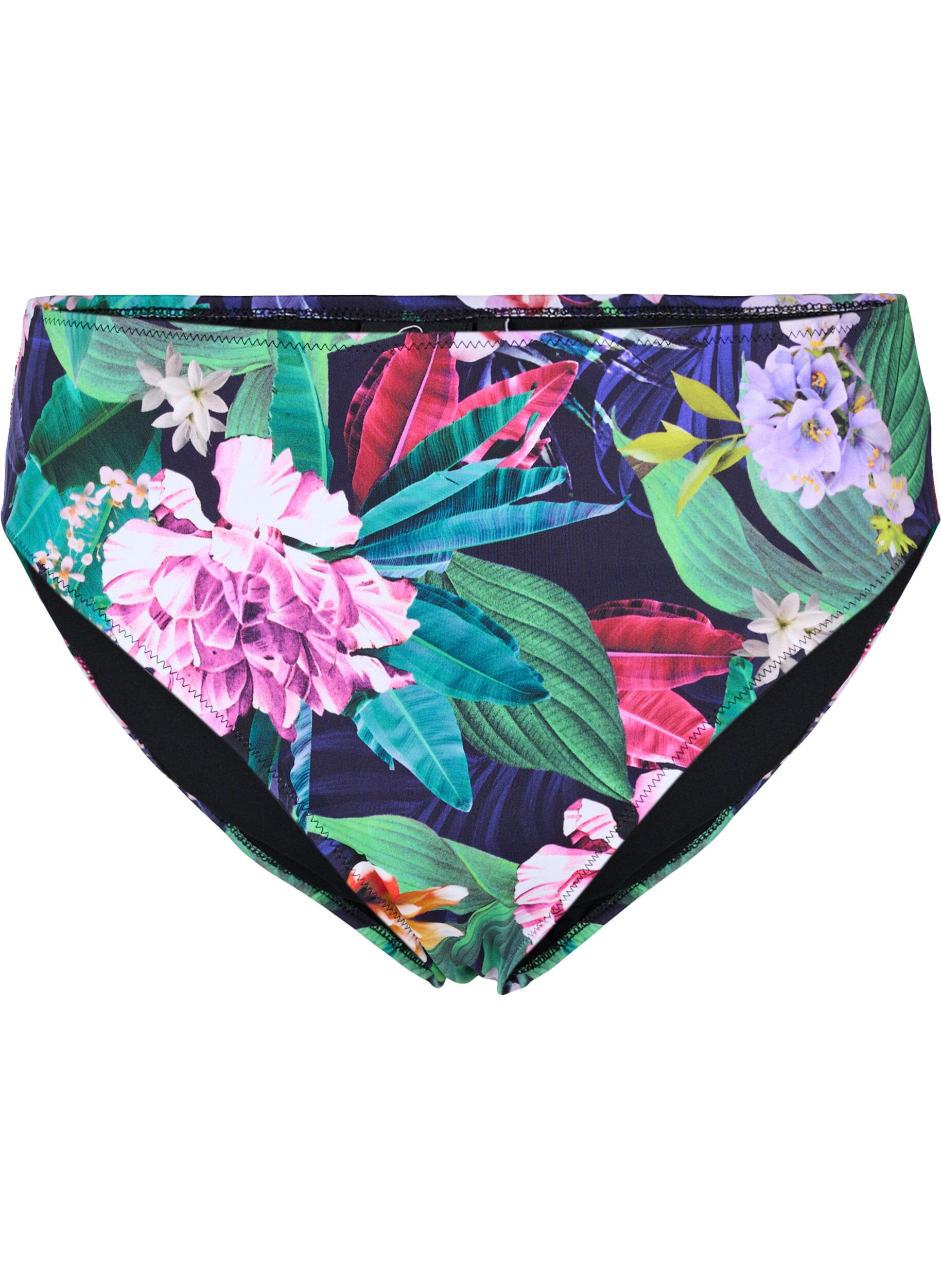Zizzi Culotte de bikini &agrave; taille haute, Flower Print, Packshot image number 0